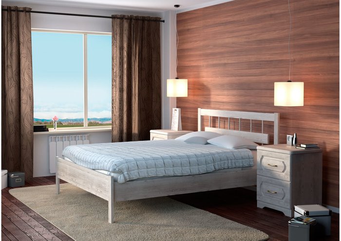 Кровать Троя из массива бука цвета ореха мокко 120х190 - купить Кровати для спальни по цене 60020.0