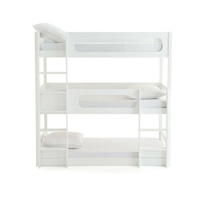 Трехъярусная кровать Pilha 90x190 белого цвета - купить Двухъярусные кроватки по цене 213400.0