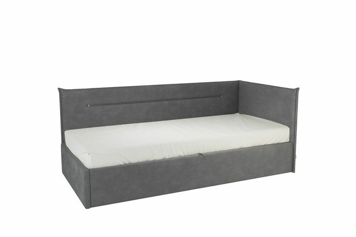 Кровать Альба 90х200 серого цвета с подъемным механизмом