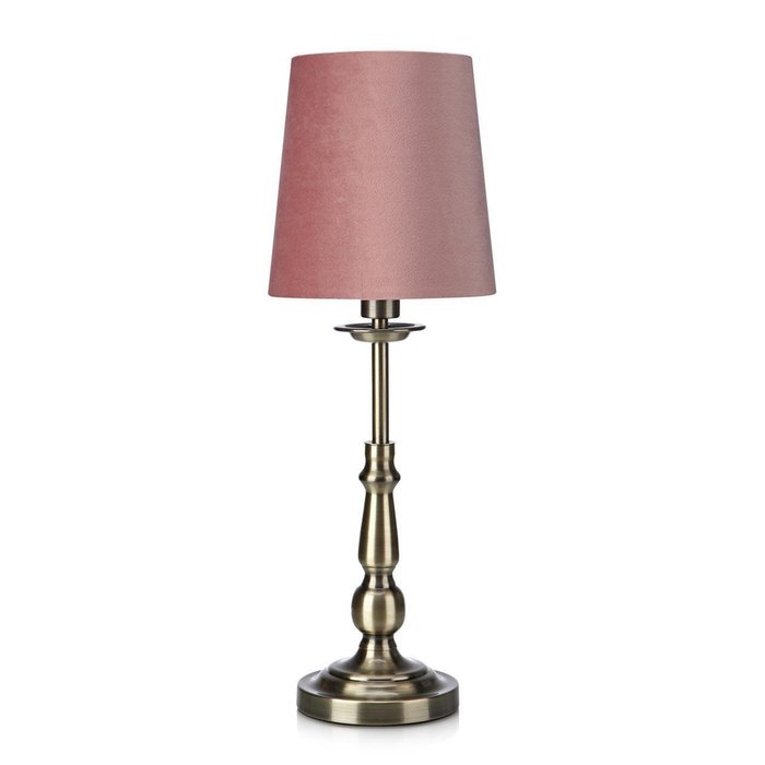 Настольная лампа Abbey с розовым абажуром