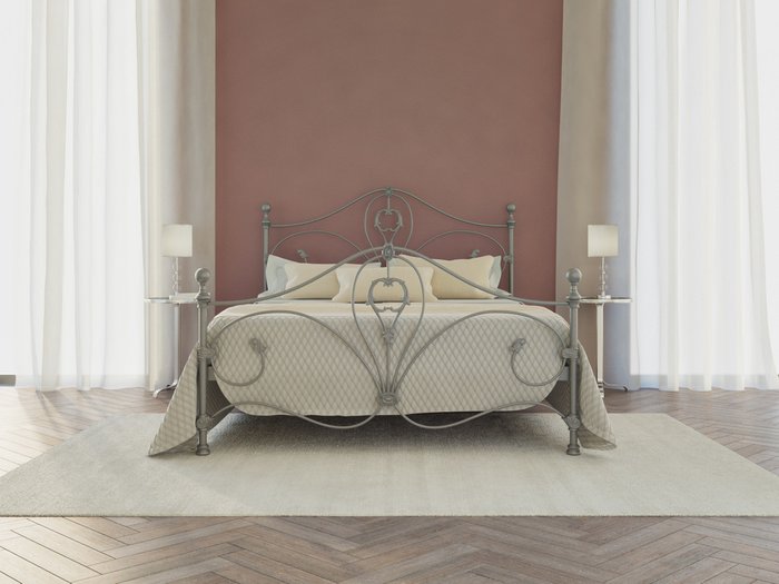 Кровать Милания 120х200 серебряного цвета