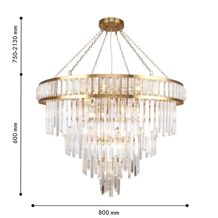 Подвесная люстра PRESTON 4732-19P (хрусталь, цвет прозрачный) - купить Подвесные люстры по цене 83200