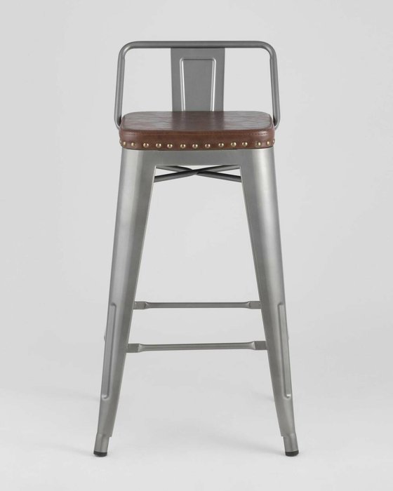 Полубарный стул Tolix Soft серебристого цвета - лучшие Барные стулья в INMYROOM