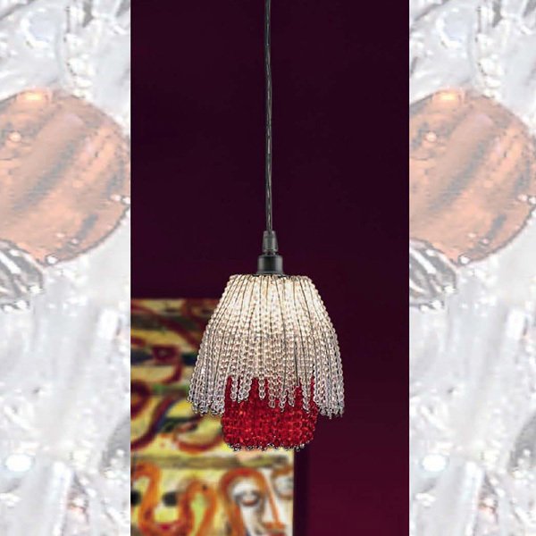 Подвесной светильник Stil Lux Ring из прозрачных и красных подвесок из стекла - купить Подвесные светильники по цене 18630.0