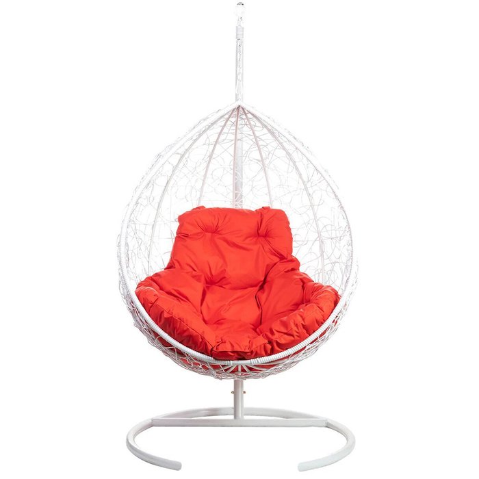 Кресло подвесное Tropica бело-красного цвета - лучшие Подвесные кресла в INMYROOM