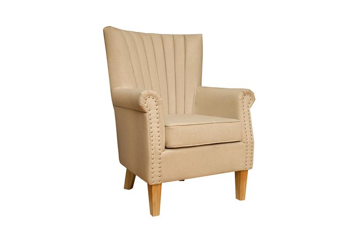 Кресло бежевое мягкое в отделке из ткани - купить Интерьерные кресла по цене 35400.0