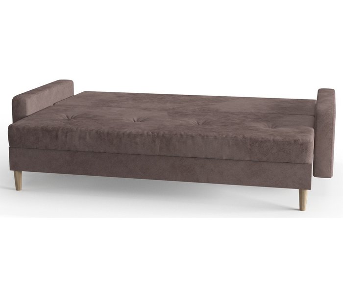 Диван-кровать из велюра Basel светло-коричневого цвета - лучшие Прямые диваны в INMYROOM