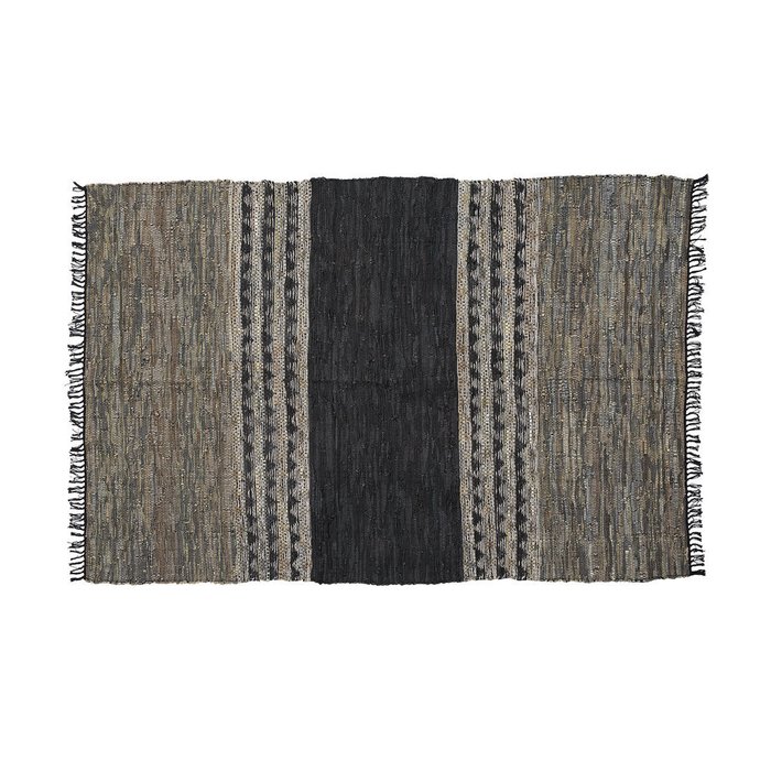 Ковер Lilya carpet из экокожи серого цвета