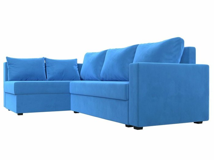 Угловой диван-кровать Мансберг голубого цвета левый угол - лучшие Угловые диваны в INMYROOM