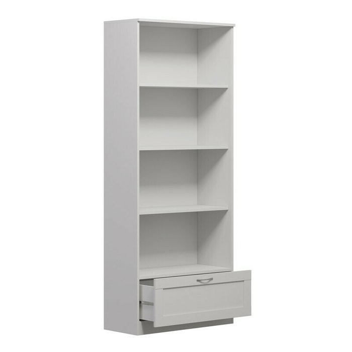 Шкаф книжный с ящиком и четырьмя полками Сириус белого цвета - купить Книжные шкафы по цене 8999.0