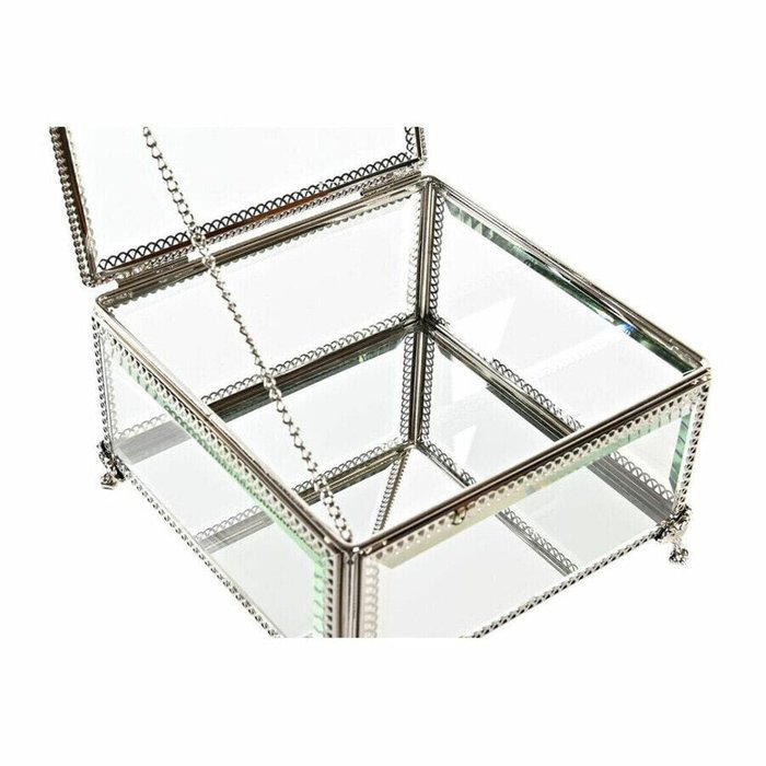 Шкатулки Шкатулка DKD Home Decor Стеклянный Металл 16 x 16 x 10 cm Серебристый Прозрачный - купить Шкатулки по цене 5876