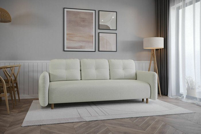 Прямой диван-кровать Anika молочного цвета - купить Прямые диваны по цене 64790.0