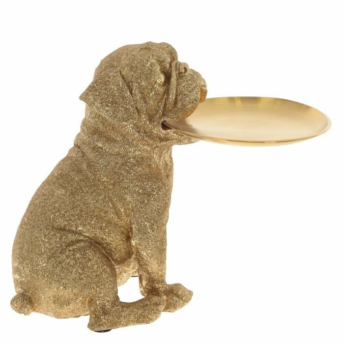 Копилка Собака золотого цвета - купить Фигуры и статуэтки по цене 7050.0