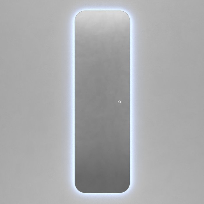 Прямоугольное настенное  зеркало Kuvino NF LED L  54х179 с холодной подсветкой и с сенсорной кнопкой