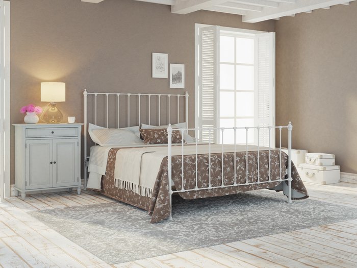 Кровать Париж 120х200 бело-глянцевого цвета - купить Кровати для спальни по цене 67184.0