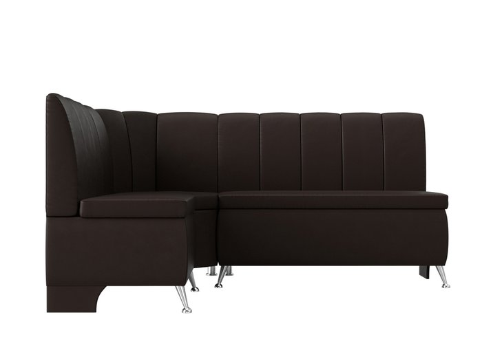 Кухонный угловой диван Кантри коричневого цвета (экокожа) левый угол - купить Угловые диваны по цене 35999.0
