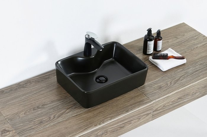 Раковина накладная Orange черного цвета прямоугольная 48х37 см - лучшие Раковины для ванной комнаты в INMYROOM