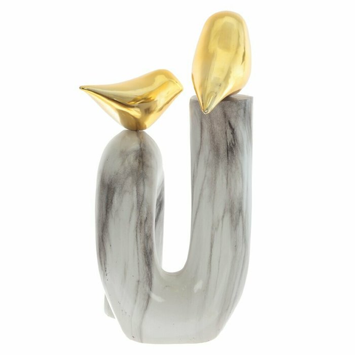 Фигура декоративная Птицы серо-золотого цвета - купить Фигуры и статуэтки по цене 5821.0