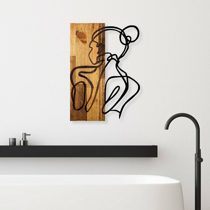 Настенный декор Фигура 35x50 коричнево-черного цвета - купить Декор стен по цене 11012.0