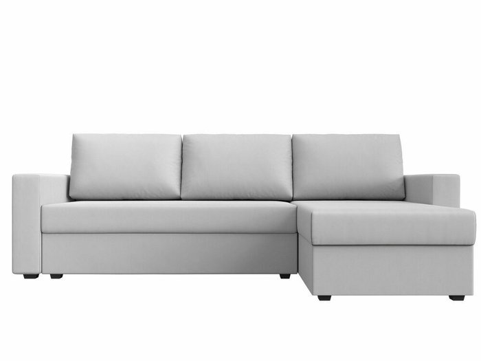 Угловой диван-кровать Траумберг Лайт белого цвета правый угол (экокожа) - купить Угловые диваны по цене 25999.0
