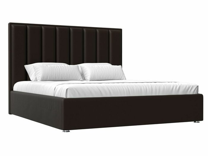 Кровать Афродита 180х200 темно-коричневого цвета с подъемным механизмом (экокожа)