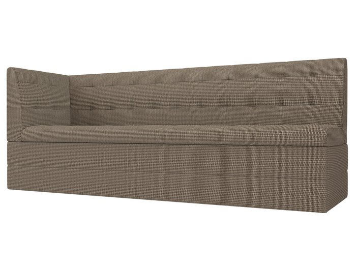 Угловой диван-кровать Бриз бежево-коричневого цвета с углом слева