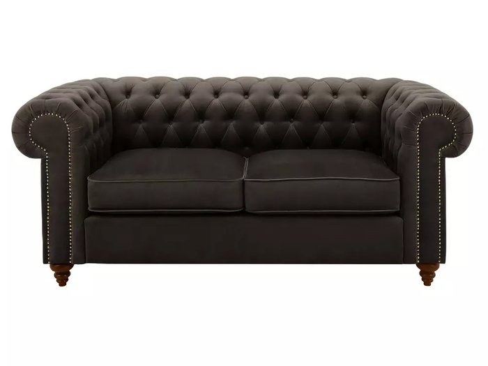 Диван Chester Classic серо-коричневого цвета с коричневыми ножками