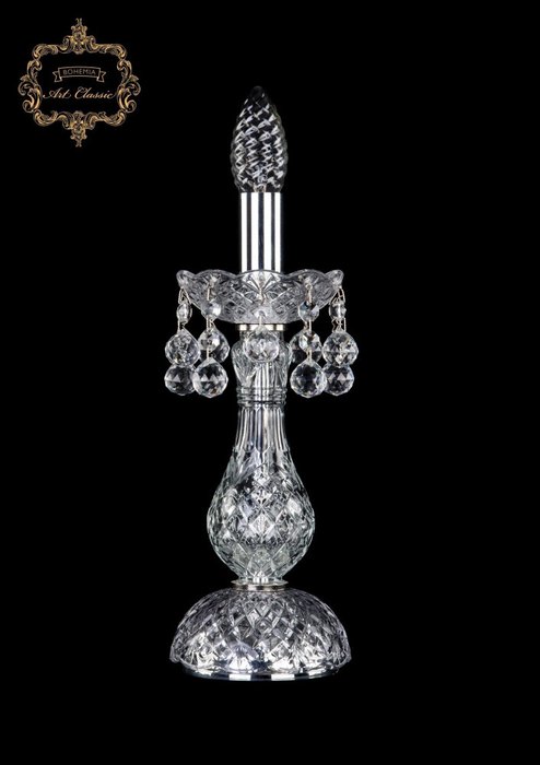 Хрустальная настольная лампа с подвесками Art Classic 46327 12.26.1-28.Cr.B подсвечник Хрустальная настольная лампа с подвесками Art Classic 46327 12.26.1-28.Cr.B подсвечник