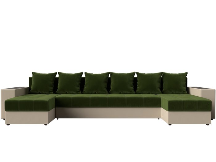 Уловой диван-кровать Дубай зеленого цвета (ткань\экокожа) - купить Угловые диваны по цене 75999.0