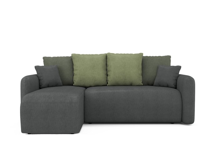 Угловой раскладной диван Arti левый темно-серого цвета