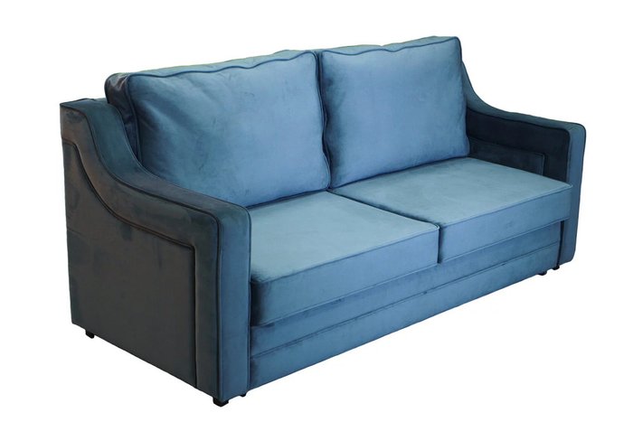 Прямой диван-кровать Николь синего цвета - купить Прямые диваны по цене 84084.0