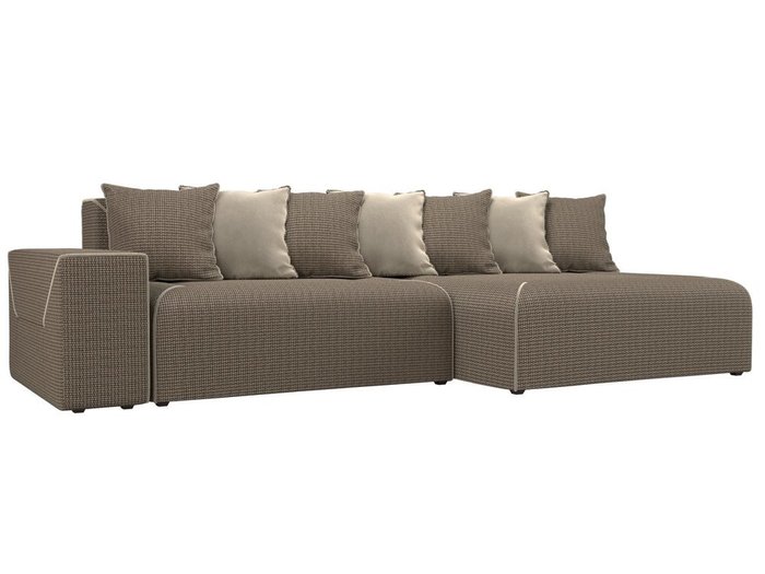 Угловой диван-кровать Кёльн коричнево-бежевого цвета