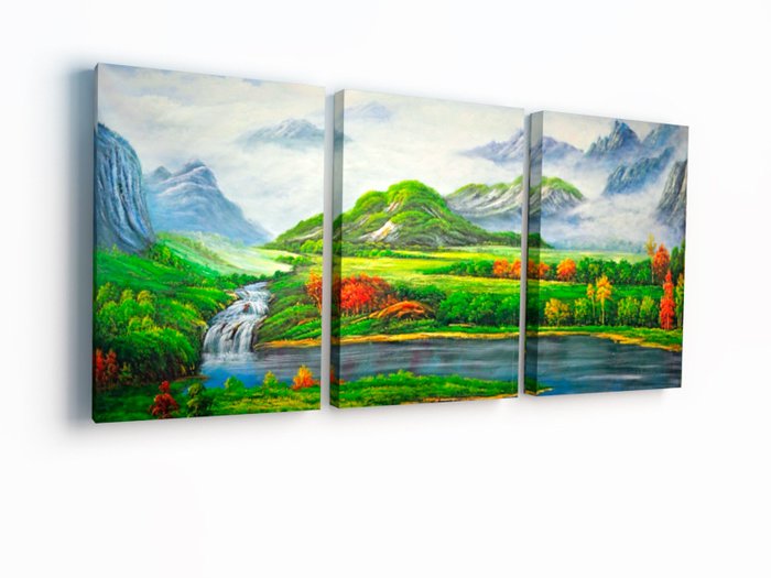 Модульная картина на холсте "Альпийский пейзаж"