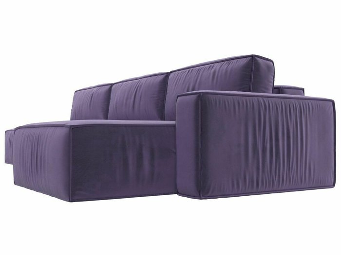 Угловой диван-кровать Прага модерн лонг темно-фиолетового цвета правый угол - лучшие Угловые диваны в INMYROOM