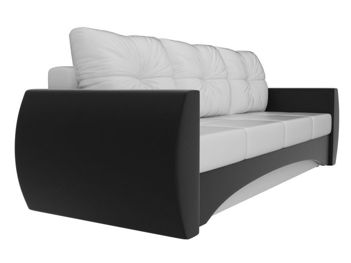 Прямой диван-кровать Сатурн бело-черного цвета (экокожа) - лучшие Прямые диваны в INMYROOM