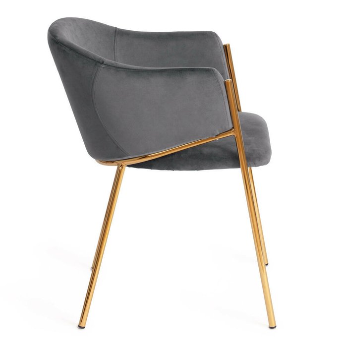 Набор из двух стульев Kronos серого цвета на золотых ножках - лучшие Обеденные стулья в INMYROOM