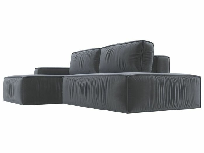 Угловой диван-кровать Прага модерн серого цвета левый угол - лучшие Угловые диваны в INMYROOM