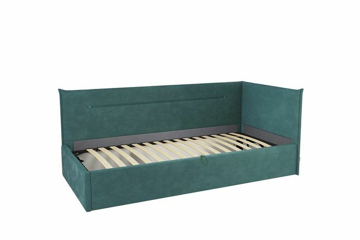 Кровать Альба 90х200 сине-зеленого цвета с подъемным механизмом - купить Кровати для спальни по цене 27090.0