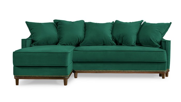 Диван с оттоманкой Новалис 150х200 зеленого цвета - купить Угловые диваны по цене 111600.0
