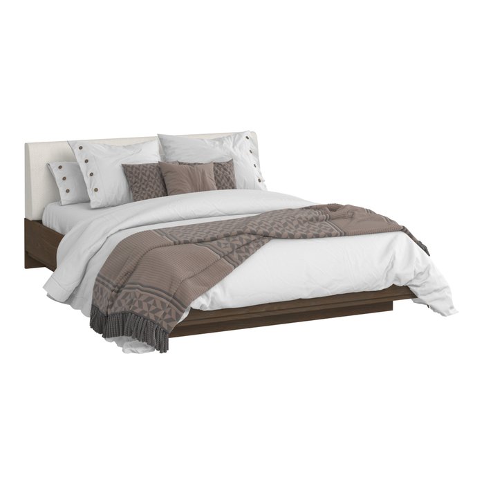 Кровать Сиена 180х200 с изголовьем молочного цвета и подъемным механизмом - лучшие Кровати для спальни в INMYROOM
