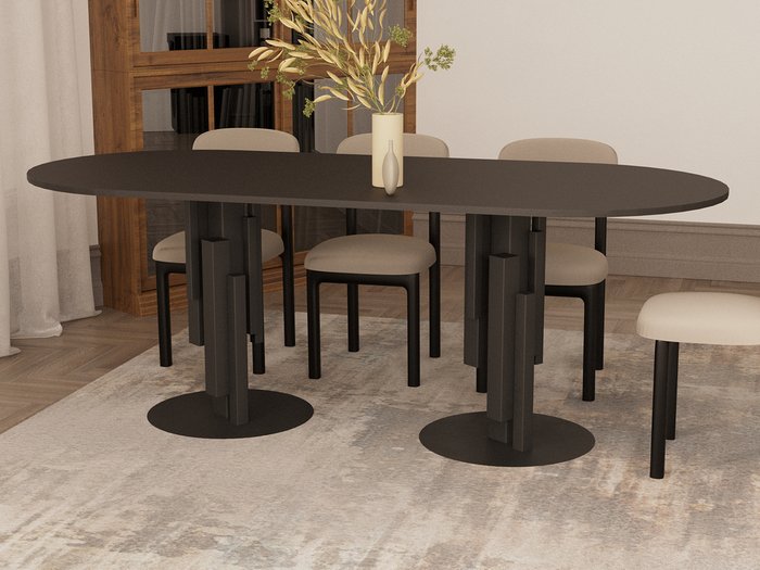 Обеденный стол Город черного цвета - лучшие Обеденные столы в INMYROOM