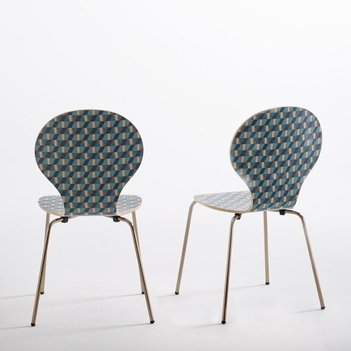 Комплект из двух стульев Watford с набивным рисунком - купить Обеденные стулья по цене 20799.0