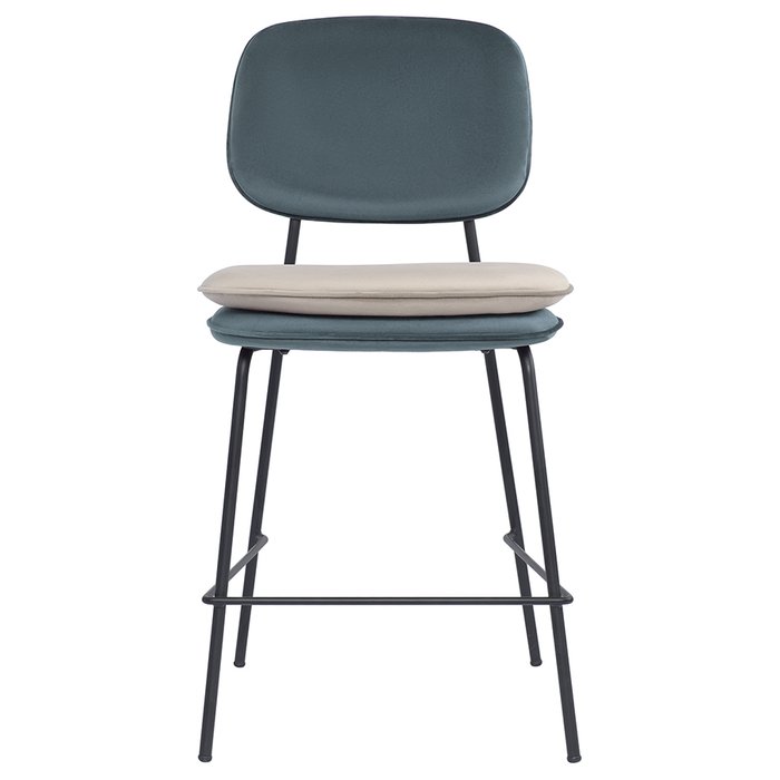 Полубарный стул Реа сине-зеленого-бежевого цвета - купить Барные стулья по цене 13500.0