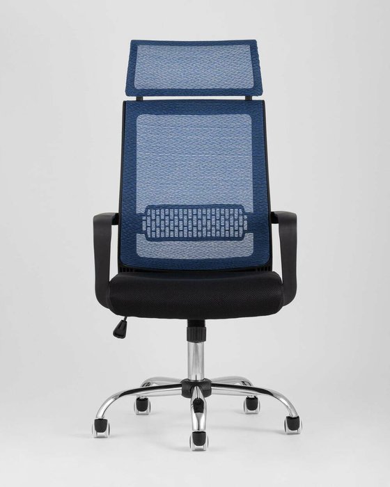 Кресло офисное Top Chairs Style черно-голубого цвета - лучшие Офисные кресла в INMYROOM
