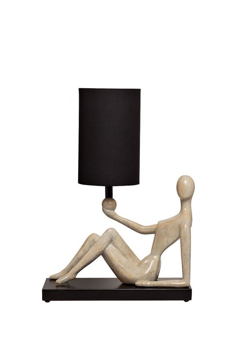 Настольная лампа с женским силуэтом и черным абажуром