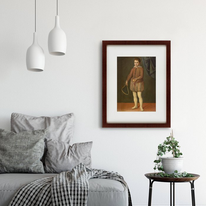 Картина Portrait of a boy holding a tennis racket and ball 1600 г. - лучшие Картины в INMYROOM