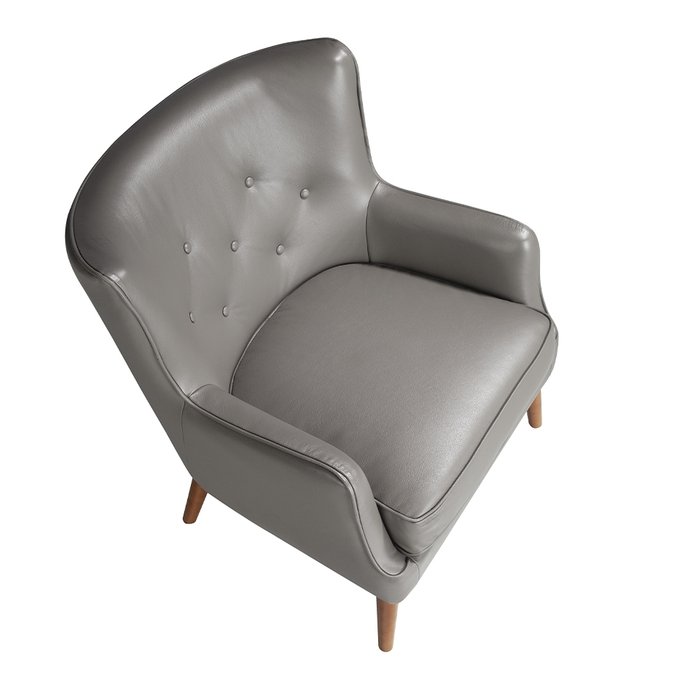 Мягкое кожаное кресло из воловьей кожи с обивкой капитоне - купить Интерьерные кресла по цене 194990.0