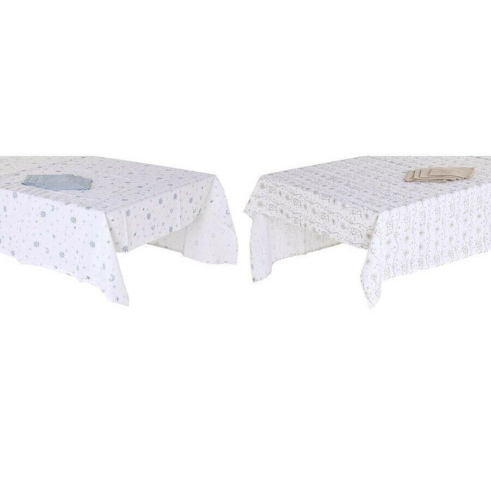 Скатерть и салфетки DKD Home Decor 150 x 150 x 0,5 см Синий Коричневый Белый (2 штук) Скатерть и салфетки DKD Home Decor 150 x 150 x 0,5 см Синий Коричневый Белый (2 штук)