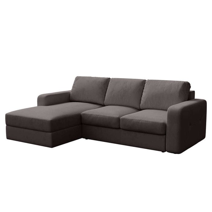 Угловой диван-кровать с оттоманкой Саламанка коричневого цвета - купить Угловые диваны по цене 177957.0