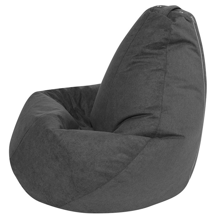 Кресло Мешок Груша XL в обивке из велюра темно-серого цвета  - купить Бескаркасная мебель по цене 4390.0